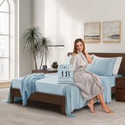 Luxury Bamboo Market | Queen Size Bed Sheet Set | 100% Viscose Made from Bamboo | Organically Grown | Ultra Soft | Cooling Sheets for Hot Sleepers | 17" Deep Pocket [Dune]