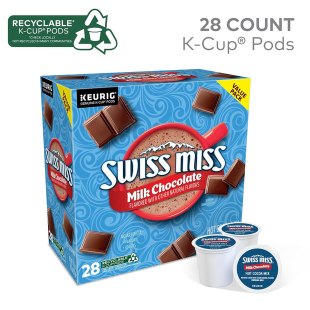 Swiss Miss Milk Chocolate Hot Cocoa, Single-Serve Keurig K-Cup Pods, Hot Chocolate, 44 Count