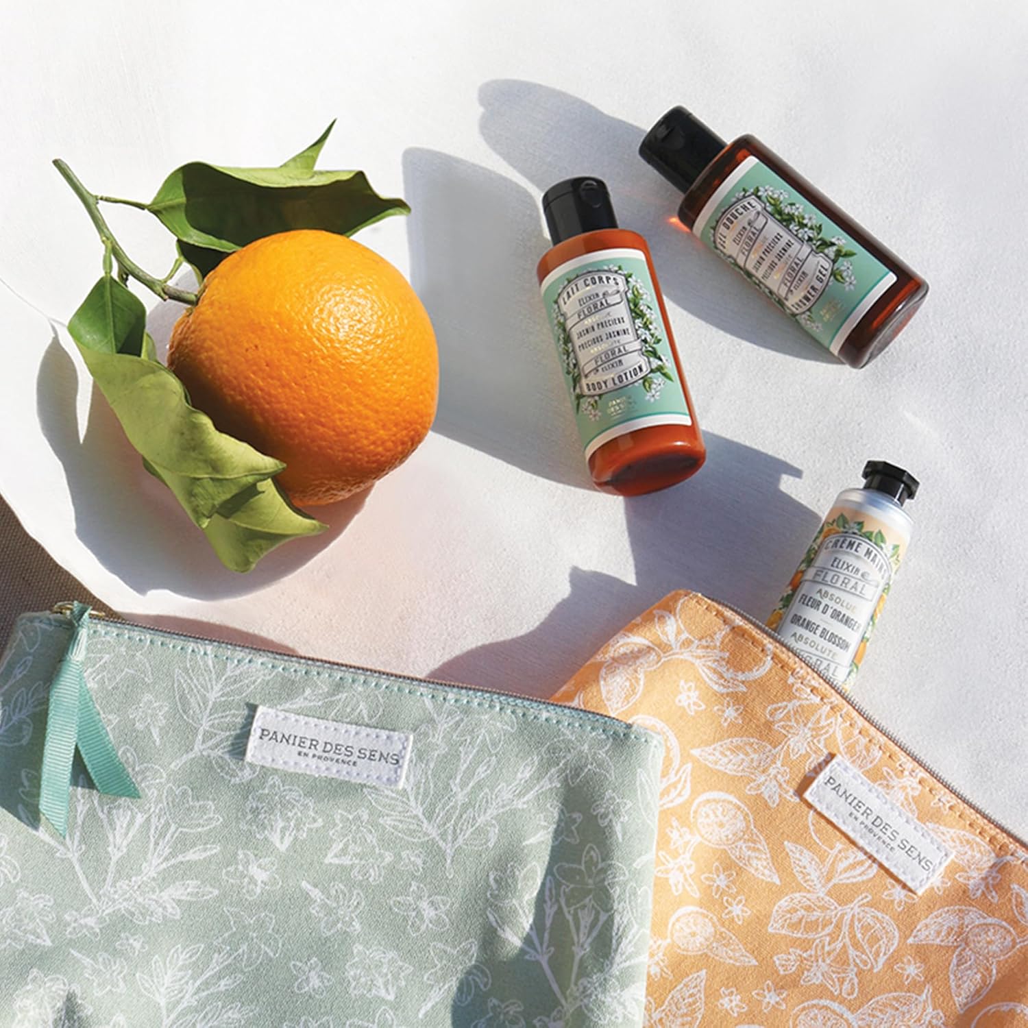 Panier des Sens – Orange Blossom Set for Women – Body Lotion + Shower Gel + Hand Cream - Birthday Gift for Her - Body Care Kit with 96% Natural Ingredients – Self Care Gifts for women