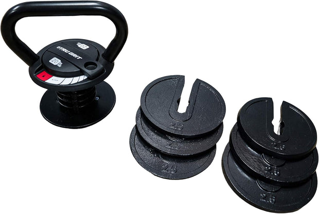 Tru Grit Fitness - Adjustable Kettlebell Weight Set - 20LB - Home Gym or Office Strength Training Equipment
