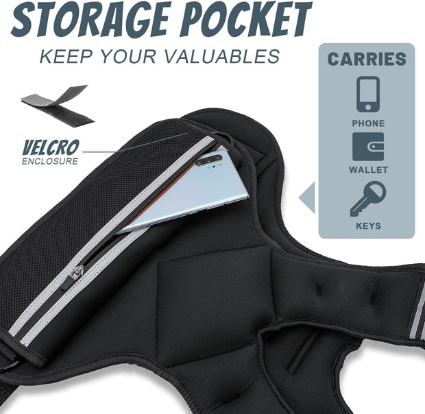 JoyPlus Adjustable Weight Vest,Strength Training Running Vest, Workout Equipment, Sport Exercise, Fitness, Weight Loss for Men 12LB, Women 8LB, Velcro or Buckle