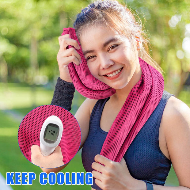 Shellwei 150 Pcs Cooling Towels Bulk 32 x 12 Inch Ice Towel Bulk Cooling Rag for Neck and Face Soft Breathable Microfiber Cloth Chilly Quick Cold for Yoga Gym Sport Golf Running Work Stay Cold