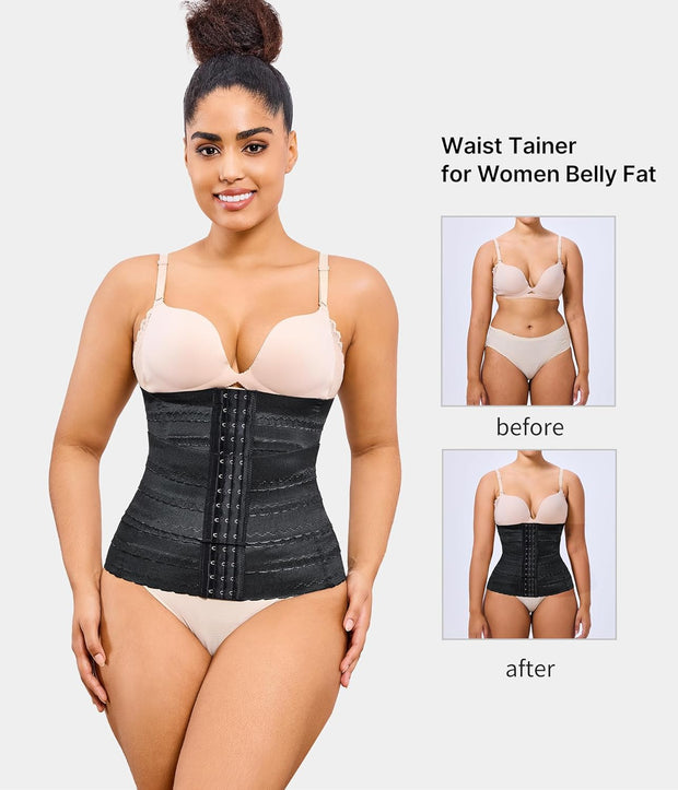 Nebility Waist Trainer for Women Corset Shapewear Tummy Control Segmented Waist Cincher Workout Girdle