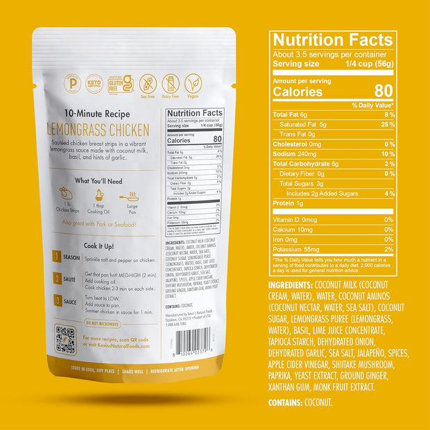 Kevin's Natural Foods Orange Sauce - Keto and Paleo Simmer Stir-Fry Sauce, Gluten Free, No Preservatives, Non-GMO - 3 Pack