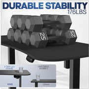 VIVO Electric 63 x 32 in Standing Desk, Memory Height Adjustment, 176 lb Frame Support, 2E Series, Black Top Black Frame, DESK-KIT-2E1B