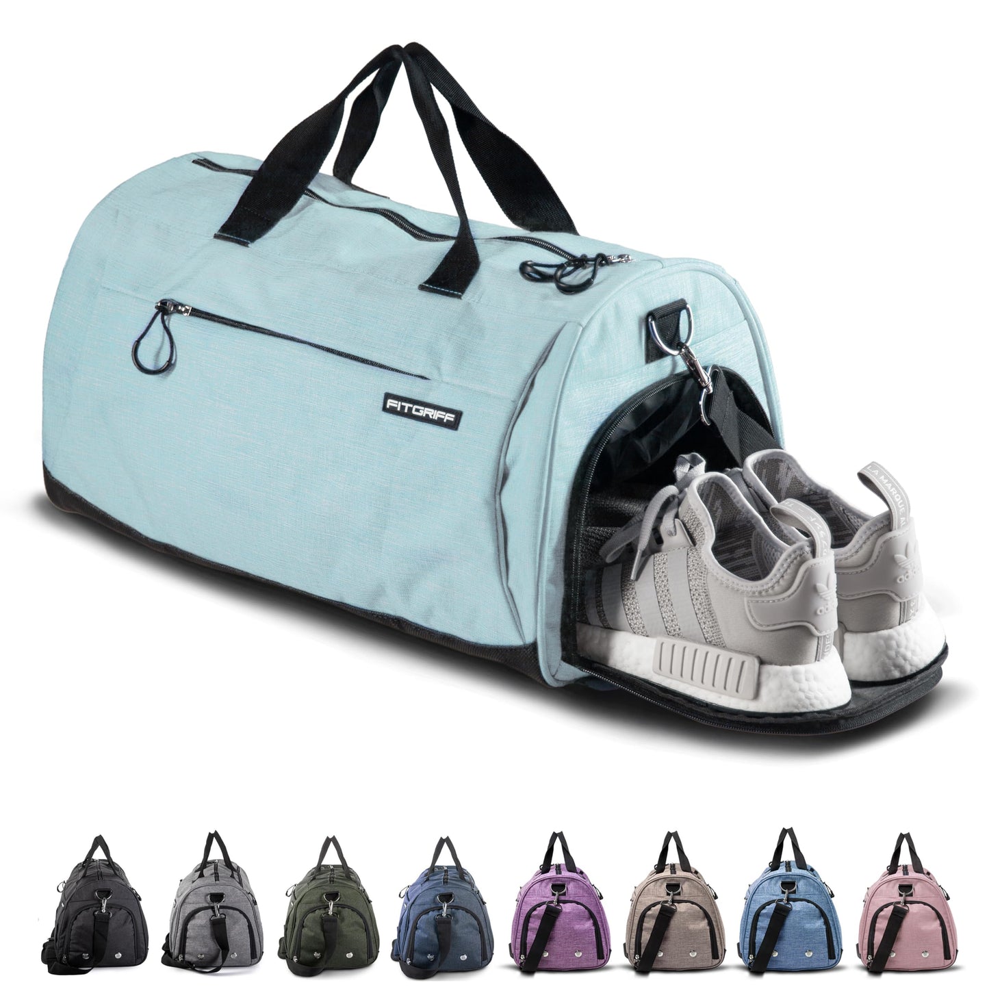 Fitgriff® Gym Bag for Men & Women with Shoe & Wet Compartment - Duffle Bag for Travel, Sports, Fitness & Workout