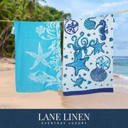 LANE LINEN 6 Pack Oversized Pre-Washed Lightweight Quick Dry Coral Beach Towels - 39"x71"