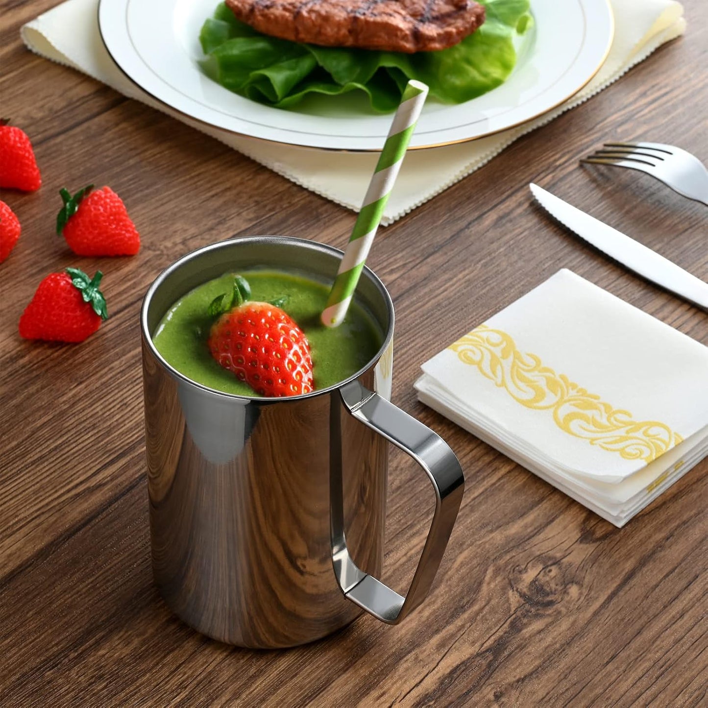 16.9oz/500ml Stainless Steel Double Wall Mug,Camping Mug,Suitable for Coffee, Milk,Juice,Tea and other Cold or Hot Drinks