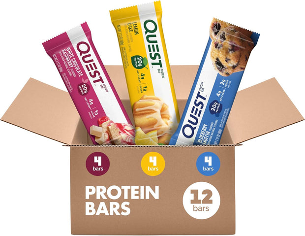 Quest Nutrition Fruit Flavored Variety Pack Protein Bars, High Protein, Low Carb, Gluten Free, Keto Friendly, 12 Count