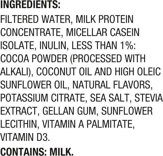 Oikos Protein Shake, Chocolate, 30g High Protein Drinks, Shelf Stable, Ready to Drink, 5g Prebiotic Fiber, 12 fl oz Bottle, 12 Count​
