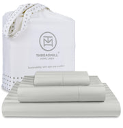 Threadmill 5-Star Hotel 500 Thread Count Best Bed Sheets, 100% Cotton Sheets Set for Queen Bed, Smoother Than Egyptian Cotton Claims, 4 Pc Set with Deep Pockets (Dark Grey)