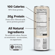 Slate Milk - High Protein Milk Shake - French Vanilla - Lactose Free, 20g Protein, 1g Sugar, 100 Calories, 1g Net Carbs, No Added Sugar - Natural, Breakfast Boost, Post Workout - 11 fl oz, 12 Cans