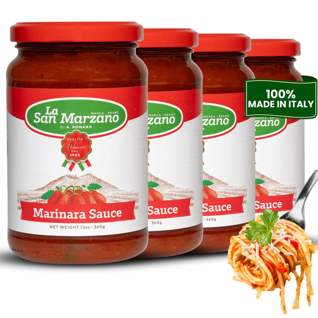 La San Marzano Marinara Sauce, 24 oz, Pasta Sauce Made in Italy, All Purpose Tomato Premium Quality, All Natural, Mediterranean Diet, Non GMO, Vegan, Gluten Free