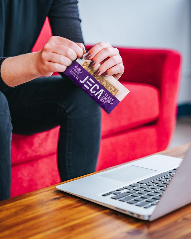 JECA® Almond Dates Energy Bars - Plant-Based Snack with Oats, Almonds, Dates, Peanuts, & Organic Agave Nectar - Vegan, Gluten-Free, Non-GMO - Natural Ingredients - Chewy Texture - 1.8 oz, 12-Pack