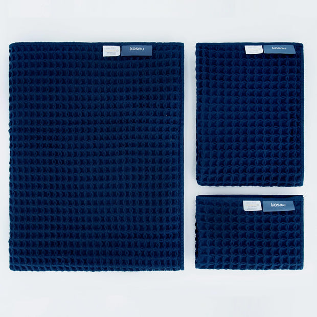 Luxury Japanese Cotton Waffle Bath Towel | Plush, Absorbent, and Quick Dry (Coral Orange, Hand Towel, 32" x 16")