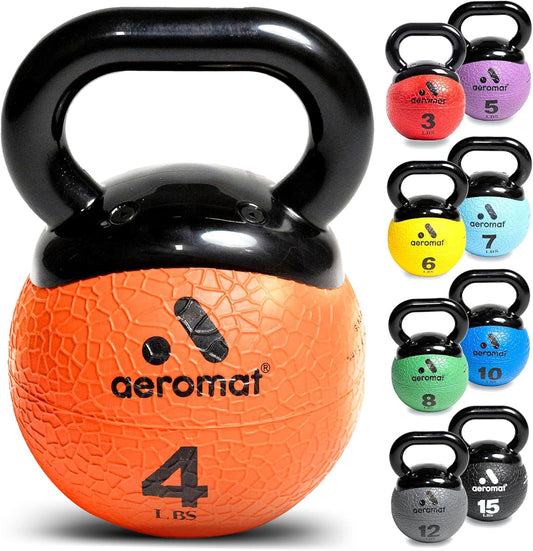 Aeromat Elite Mini Kettlebell Medicine Ball - Kettlebell Weight Balls for Exercise, Weighted Exercise Ball, Strength Training Kettlebells