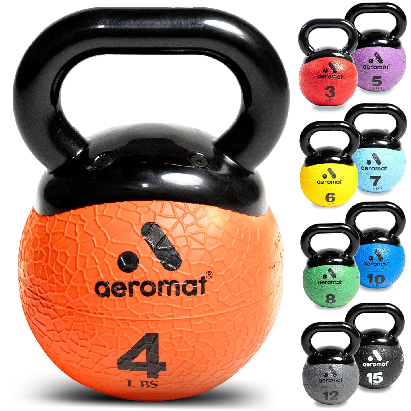 Aeromat Elite Mini Kettlebell Medicine Ball - Kettlebell Weight Balls for Exercise, Weighted Exercise Ball, Strength Training Kettlebells