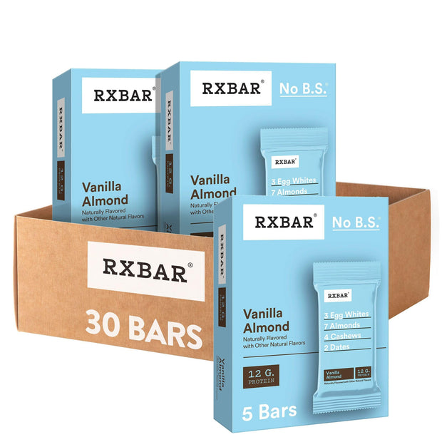 RXBAR Protein Bars, Protein Snack, Snack Bars, Vanilla Almond, 22oz Box (12 Count)
