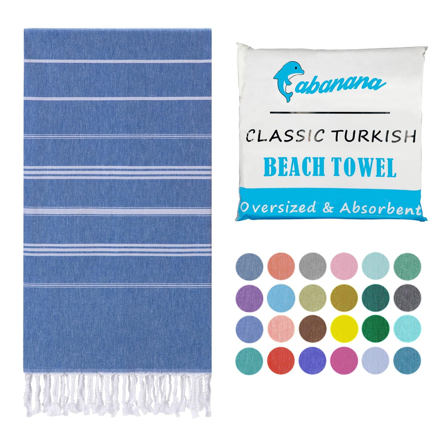 cabanana Turkish Beach Towel Oversized - 39"x71" Quick Dry Sand Free Thin Beach Towels for Adults,Extra Large Cotton Lightweigh Travel Towel for Beach Accessories (Coral)