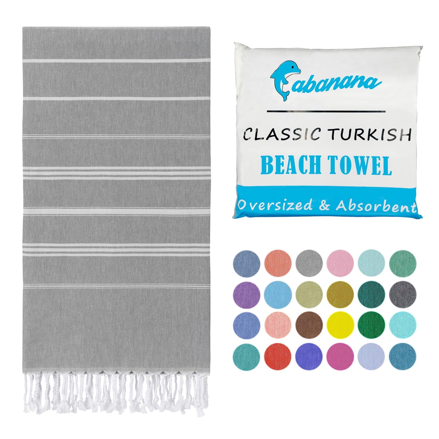 cabanana Turkish Beach Towel Oversized - 39"x71" Quick Dry Sand Free Thin Beach Towels for Adults,Extra Large Cotton Lightweigh Travel Towel for Beach Accessories (Coral)