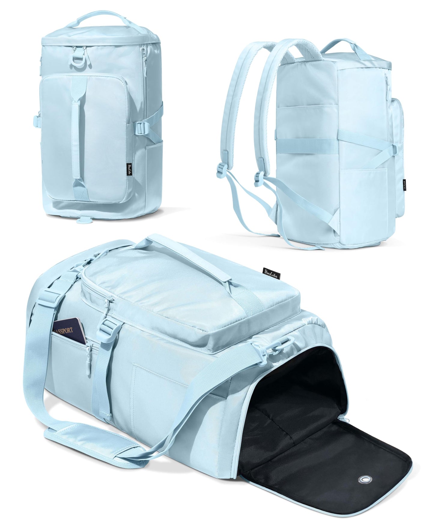 Gym Bag for Women Workout Gym Backpack with Shoe Compartment Sports Duffel Bag Multiple Pockets 30L (Grey Sage)