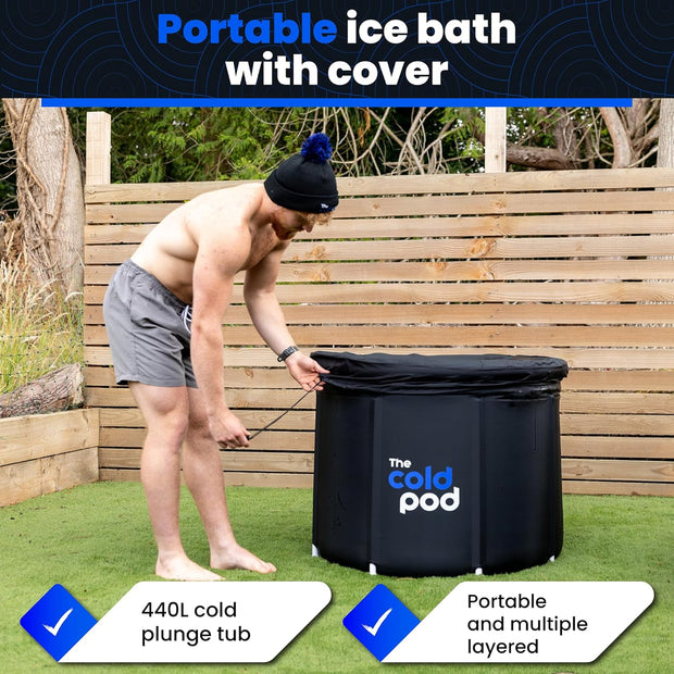The Cold Pod Ice Bath Tub for Athletes with Cover: 88 Gallons Cold Plunge Tub for Recovery, Multiple Layered Portable Ice Bath Plunge Pool
