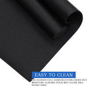 Riakrum 20 Pieces Exercise Yoga Mat Workout Mat with Strap 68 x 24 Inch Fitness Gym Mat Yoga Mat Non Slip for Women Men Gym Home Supplies(Black)