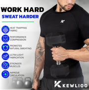 Kewlioo Sauna Shirt for Men - Heat Trapping Sweat Vest, Sauna Suit For Men, Compression Workout Sweat Suit for Gym, Workouts