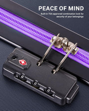 Luggage Sets 3 Piece, Carry On and Checked Hardside Lightweight Suitcase with Spinner Wheels and TSA Lock (20/24/28 inch), Purple