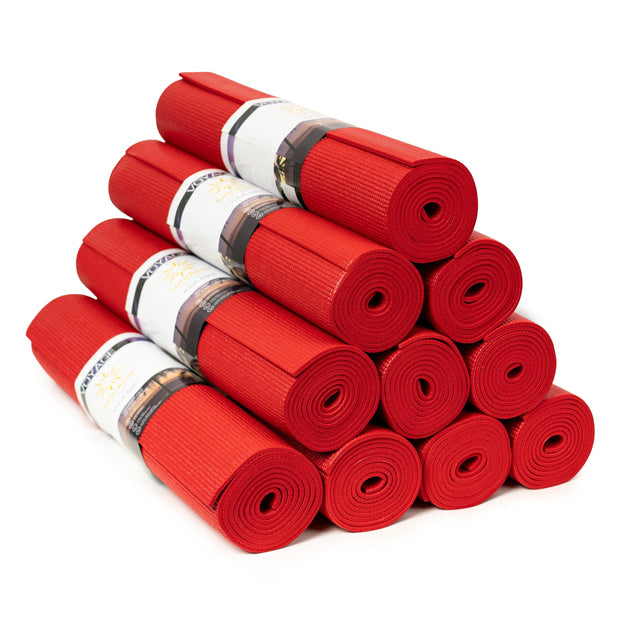 Sunshine Yoga Voyage Yoga Mat, 10 Pack, 72" x 24" Professional Studio and Gym Bulk Yoga Mats, 5mm Thick, Durable, Anti-Tear, Non Slip Fitness and Exercise Mats