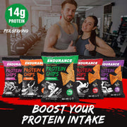 Natural Endurance Protein Chips - Low Carb Chips, High Protein Snack, Vegan Protein with Avocado Oil, 14g Protein Per Bag, Gluten Free, Nacho, BBQ, Chili, Birthday Cake, Original - Variety Pack, 1.38 oz Bags (Pack of 12)