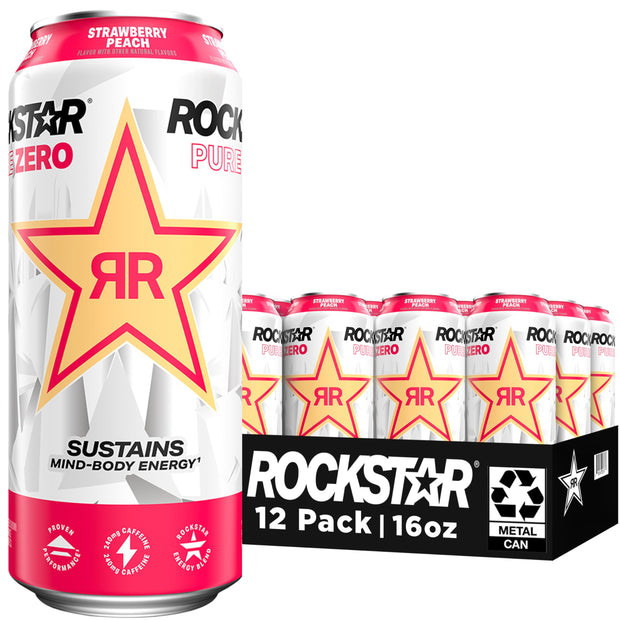 Rockstar Pure Zero Energy Drink,3 Flavor Pure Zero Variety Pack 2, 0 Sugar, with Caffeine and Taurine, 16oz Cans (12 Pack) (Packaging May Vary)