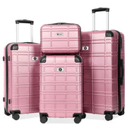 Luggage Sets 4 Piece, ABS PC Lightweight Suitcases with Wheels, Hardshell Luggage Sets Carry on Luggage with TSA Lock Blue (12in 20in 24in 28in)