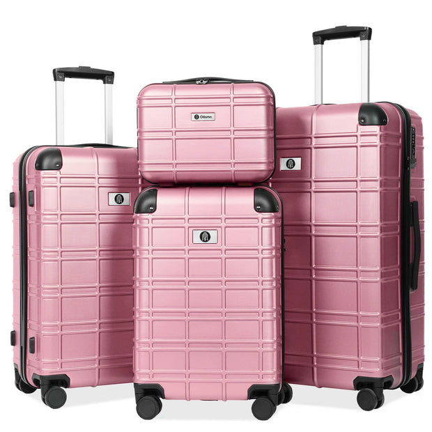 Luggage Sets 4 Piece, ABS PC Lightweight Suitcases with Wheels, Hardshell Luggage Sets Carry on Luggage with TSA Lock Blue (12in 20in 24in 28in)