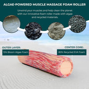 Oceanfoam Tidal Roller - Black - Muscle Massage Foam Roller for Back Pain & Stretching - Firm and Ergonomic Wide Wave Textured - Yoga, Athletics, & Wellness - Full Size, 20" x 5"