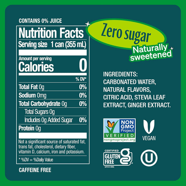Zevia Zero Calorie Soda, Ginger Ale, 12 Ounce Cans (Pack of 6)