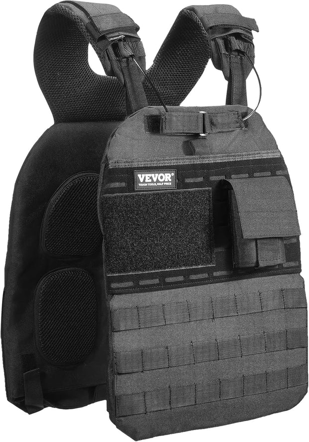 VEVOR Adjustable Weighted Vest, 11-20lb/20-32lbs/35lbs/40lbs Weight Vest with 6 Ironsand Weights and Reflective Stripe, Workout Equipment for Strength Training Running Jogging