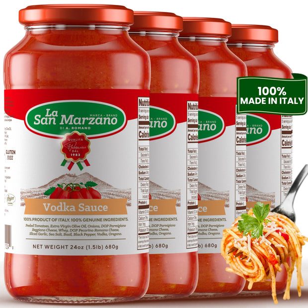 La San Marzano Marinara Sauce, 24 oz, Pasta Sauce Made in Italy, All Purpose Tomato Premium Quality, All Natural, Mediterranean Diet, Non GMO, Vegan, Gluten Free