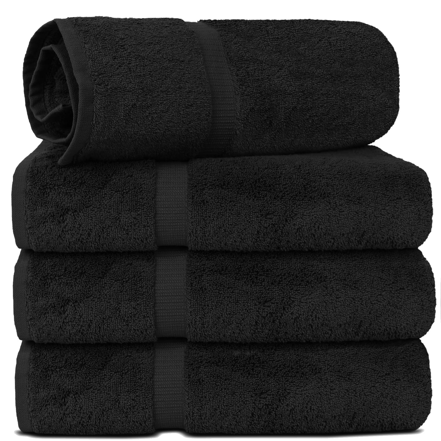 Chakir Turkish Linens | Hotel & Spa Quality 100% Cotton Premium Turkish Towels | Soft & Absorbent (4-Piece Bath Towels, Dark Gray)