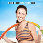 Weighted Hula Hoop for Adults - 2.8lb Detachable Exercise Hoop - Fun & Portable Fitness Circle with Jump Rope, Resistance Band & Carry Bag