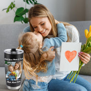 Personalized Coffee Tumbler with Picture & Text - Personalized Travel Coffee Mug - Custom 20oz Stainless Steel Tumbler Cup with Lid - Custom Cup Gift for Dad, Mom, Friends