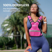 PACEARTH Adjustable Weight Vest 4-10lbs / 11-20lbs / 20-32lbs X-Shape Weighted Vest for Women and Men, Home Workout Ironsand Vest with Zipper Pouch and 6 Weight Packs, Available in Pink, Gray, Black