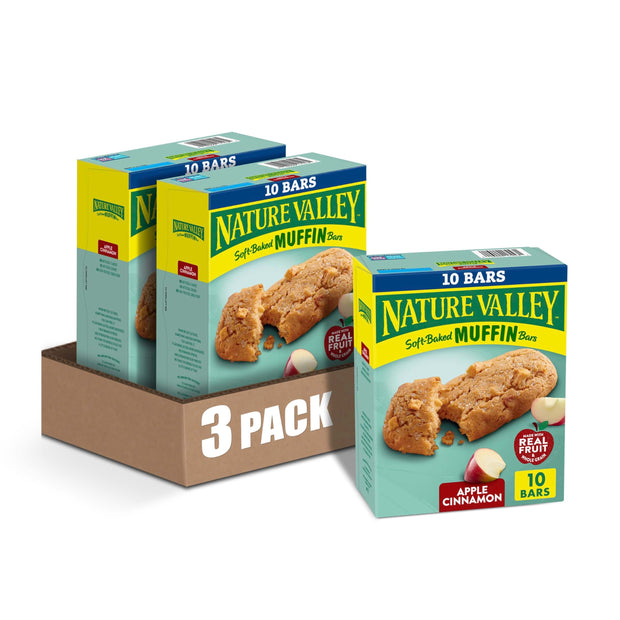 Nature Valley Soft Baked Muffin Bars, Blueberry, Snack Bars, 10 Bars, 12.4 oz