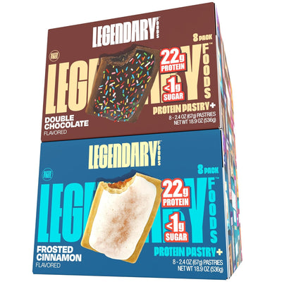 Legendary Foods 22 g Protein Pastry Bundle - Low Carb Meal Replacement Bar - Gluten Free Protien Snacks - Healthy Keto Snack Box - Low Sugar Energy Bars - Bariatric Diabetic Friendly 16 Pack