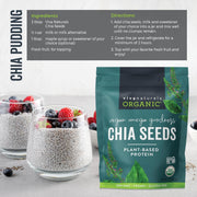 Viva Naturals Organic Chia Seeds 2 LBs - Plant-Based Omega-3 and Vegan Protein, Non-GMO Chia Seeds Organic Perfect for Smoothies, Salads and Chia Seed Pudding, Black Chia Seeds Bulk