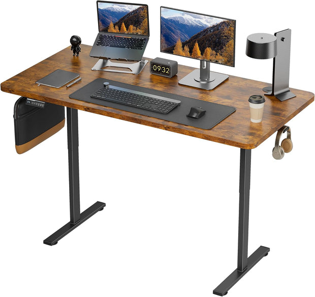 Simple Deluxe Electric Standing Desk, Standing Desk Adjustable Height, 24x40 Inches Sit Stand up Desk, Ergonomic Rising Computer Table with Memory Preset, Rustic Brown