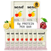 Send Bars Plant-Based Vegan Healthy Protein Bars, With Greens (Variety Pack, 8 Bars) – Only Real Ingredients, Zero Added Sugar, Gluten-Free, Dairy-Free