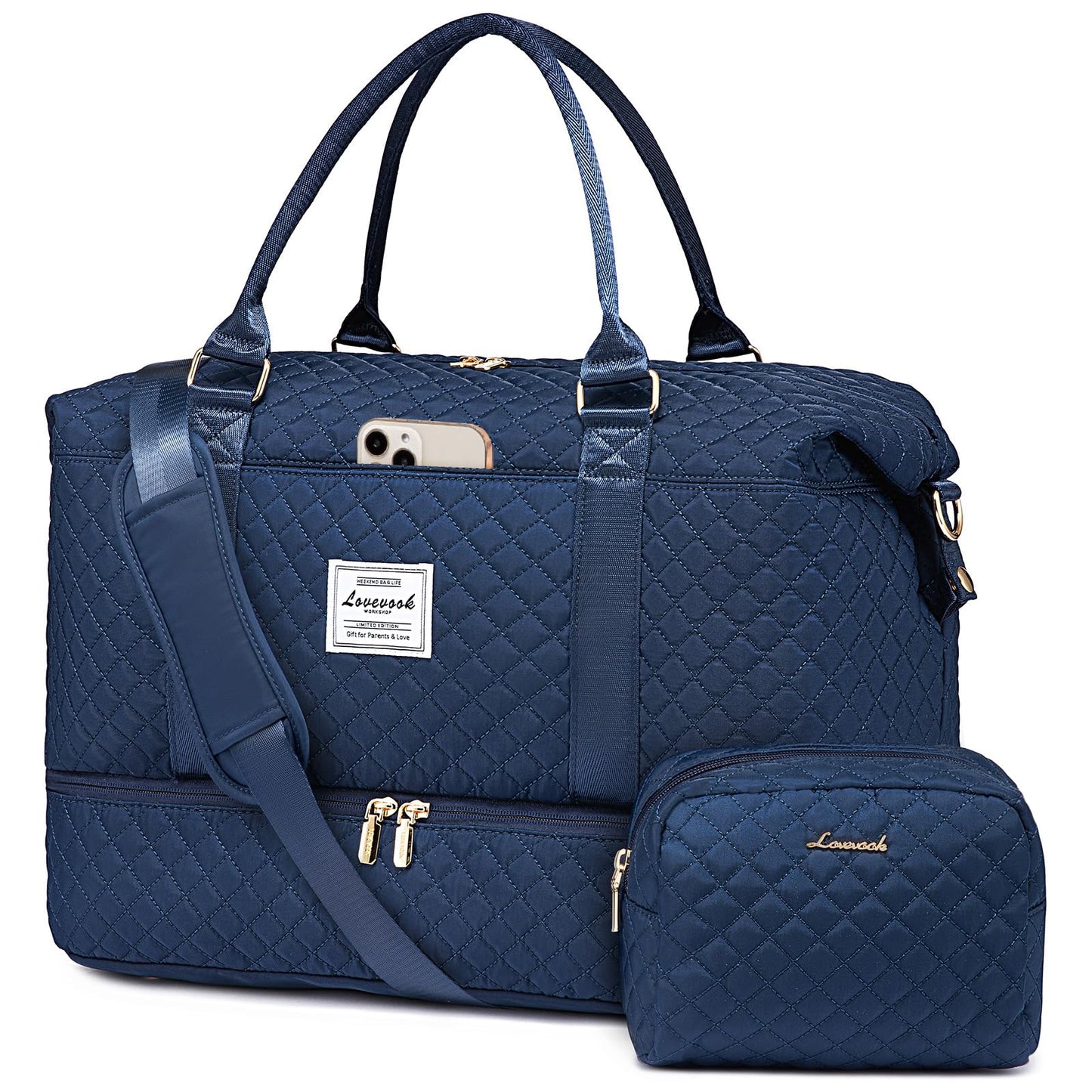 LOVEVOOK Travel Duffle Bag,Weekender Bags for Women with Shoe Compartment，Carry on Overnight Bag with Toiletry Bag,Gym Duffel Bag with Wet Pocket, Hospital Bags for Labor and Delivery
