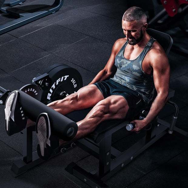 RITFIT Leg Extension and Curl Machine, 700LB Adjustable Leg Curl Machine, Seated Leg Extension and Lying Curl Machine for Home Gym, Leg Workout Equipment Compatible with 1'' and 2'' Weight Plates