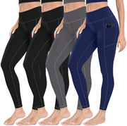 MIRITY High Waist Yoga Leggings with Pockets for Women - Buttery Soft Workout Stretchy Yoga Pants Pack of 4
